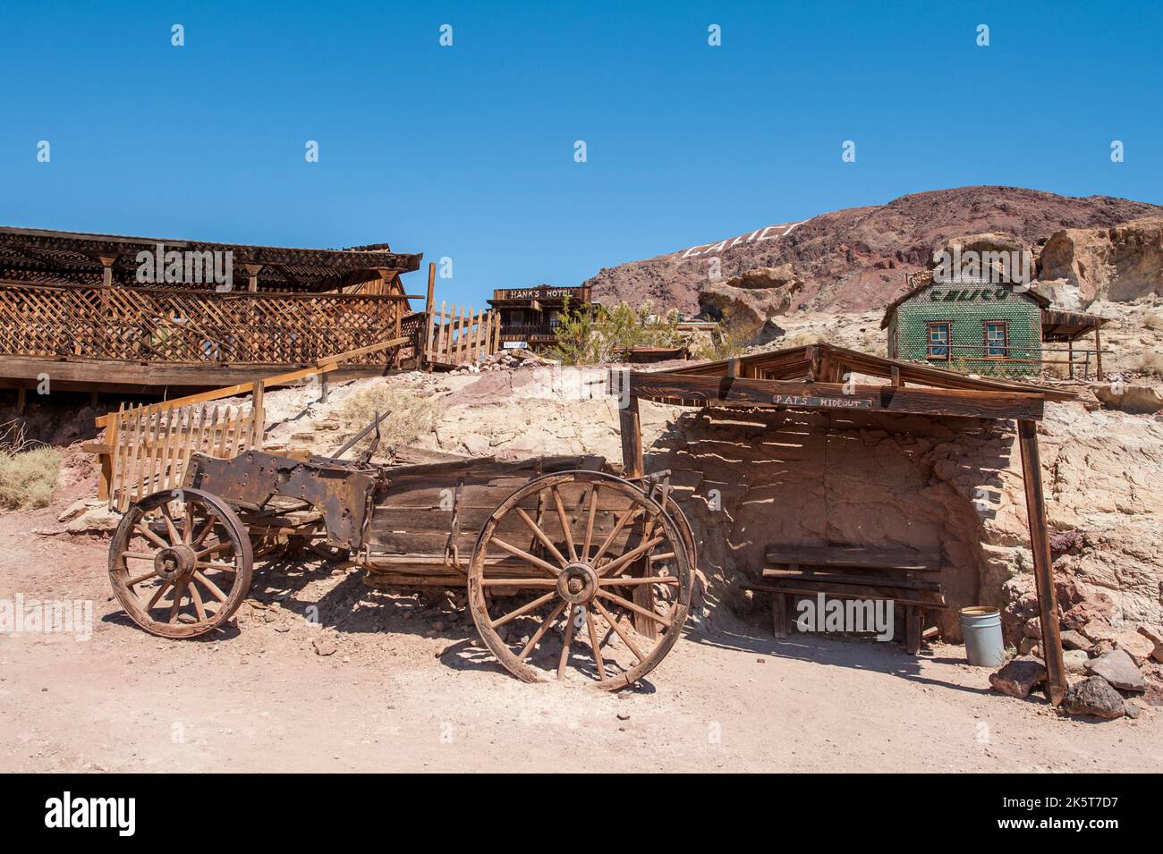 Calico est une ville fantôme près de Barstow dans le comté de San Bernardino, CA, États-Unis fondée en 1881 comme ville minière d'argent. Banque D'Images