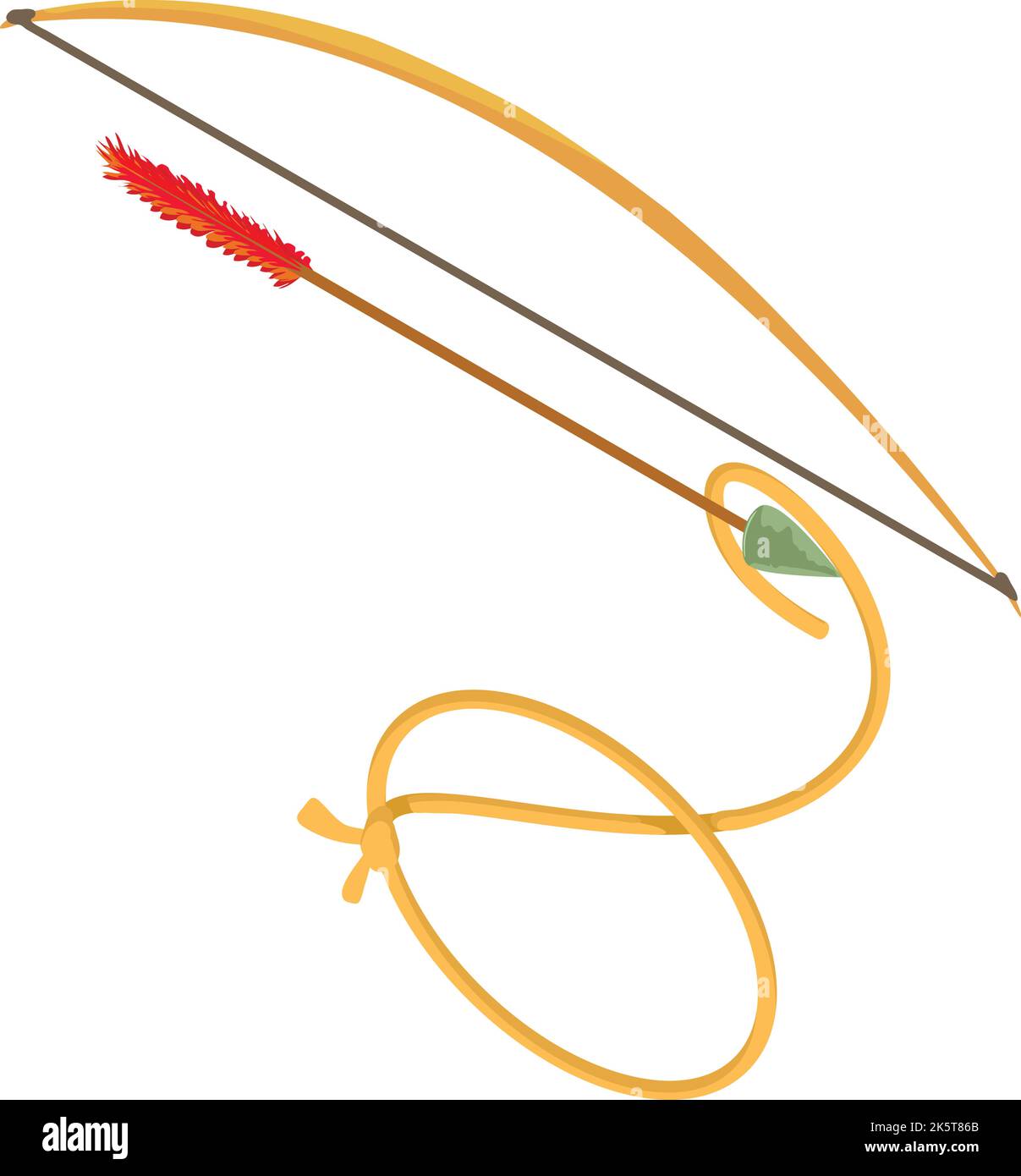 Vecteur isométrique de l'icône d'engrenage de chasse. Arc indien avec flèche et icône de lasso de cow-boy. Concept américain de l'Ouest Illustration de Vecteur