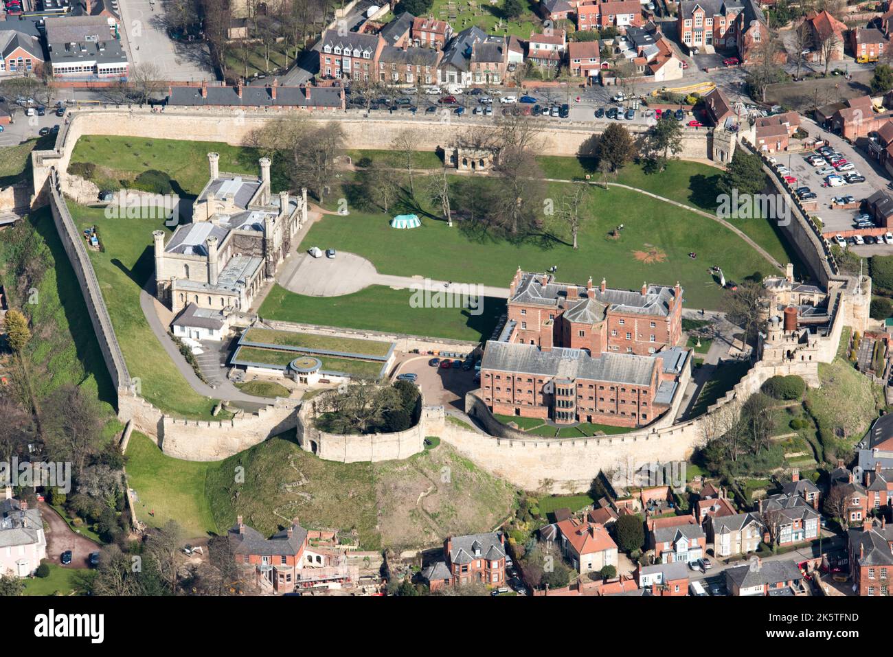Lincoln Castle, Assize courts et ancienne maison de gouverneur et prison, Lincolnshire, 2018. Banque D'Images