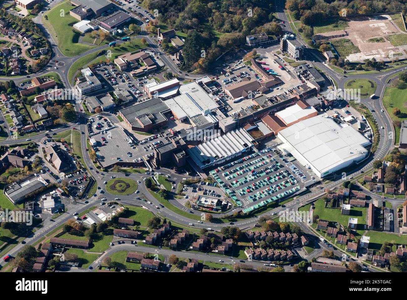 Le centre-ville, le centre commercial Castle Dene et New Town, Peterlee, County Durham, 2018. Banque D'Images