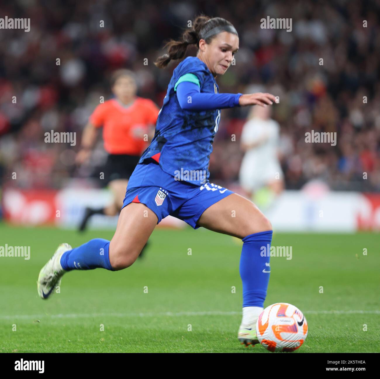 LONDRES ANGLETERRE - OCTOBRE 07: Sophia Smith (Portland Thorns) des États-Unis pendant le match amical féminin international entre les femmes d'Angleterre contre United Sta Banque D'Images