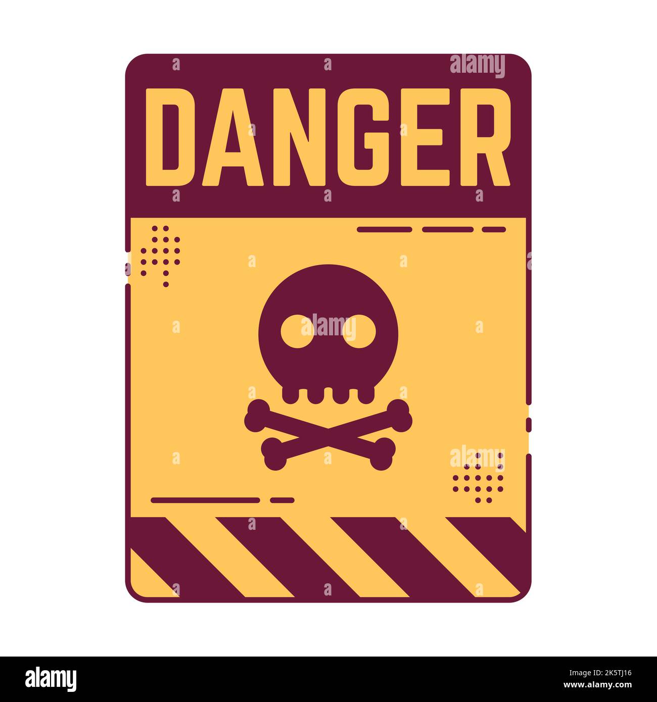 Danger zone crâne et os signe Illustration de Vecteur