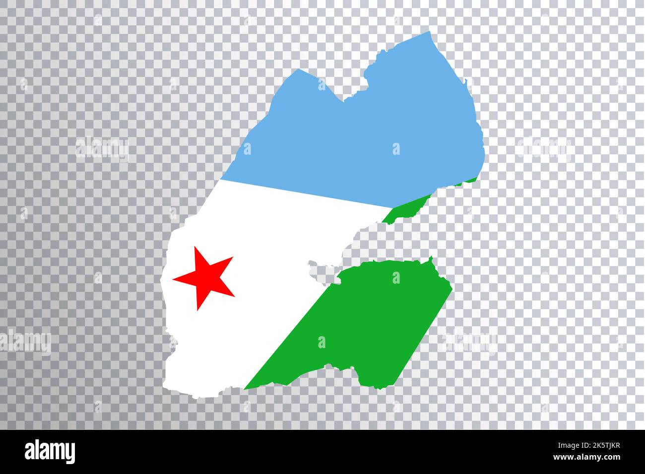 Drapeau de Djibouti sur la carte, fond transparent, masque Banque D'Images