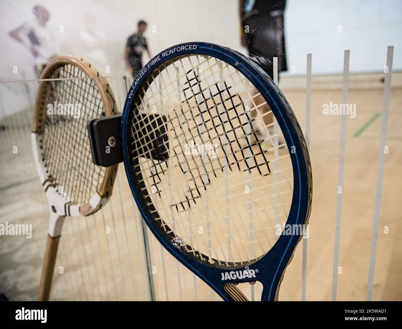 Entraînement de squash avec Nick Matthew et Sanne Veldkamp, en utilisant le court interactiveSQUASH. L'OBE de Nick Matthew, a donné une classe de maître de squash Banque D'Images