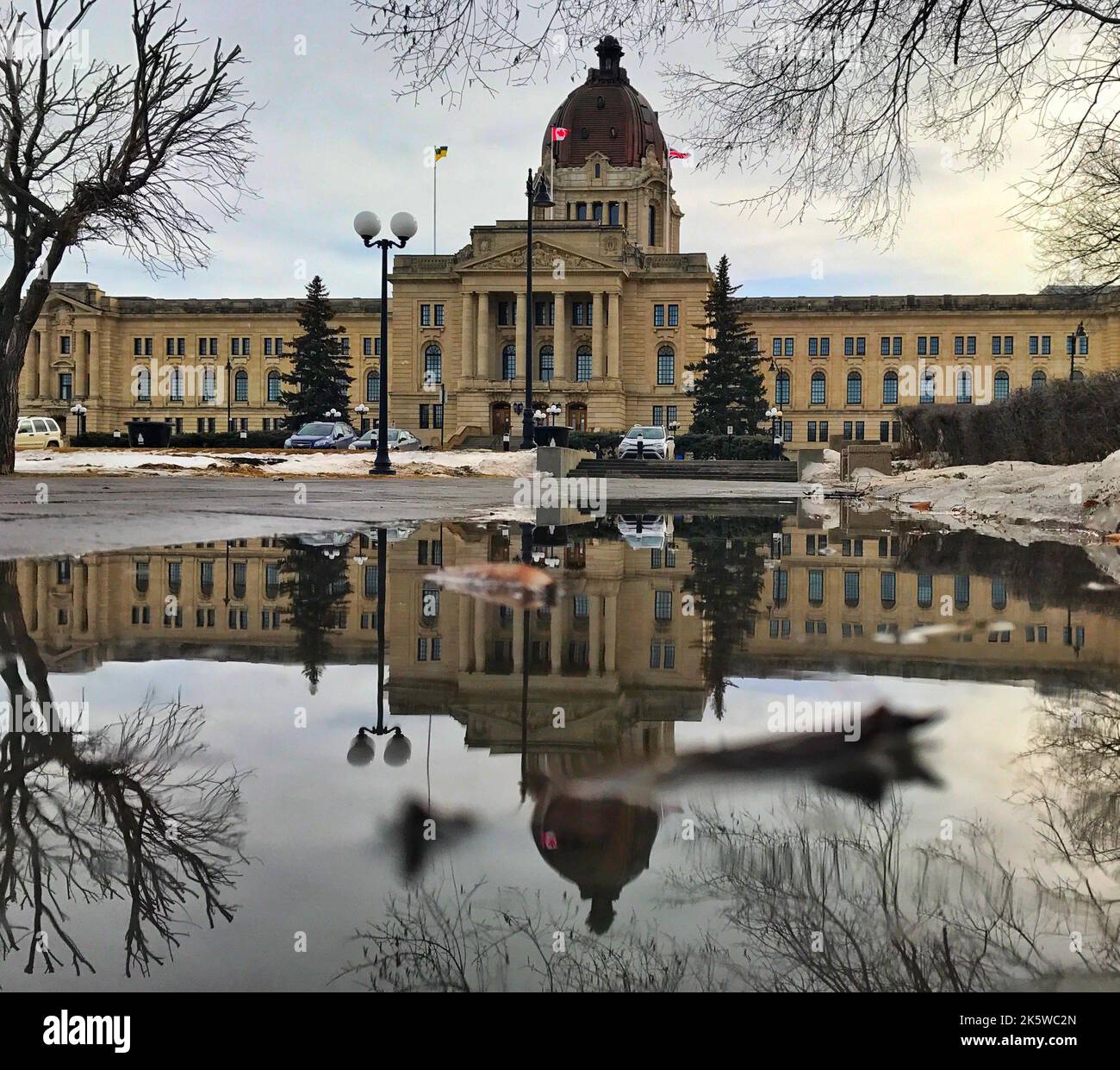 Une belle photo de l'édifice de l'Assemblée législative de l'Alberta à Edmonton Banque D'Images