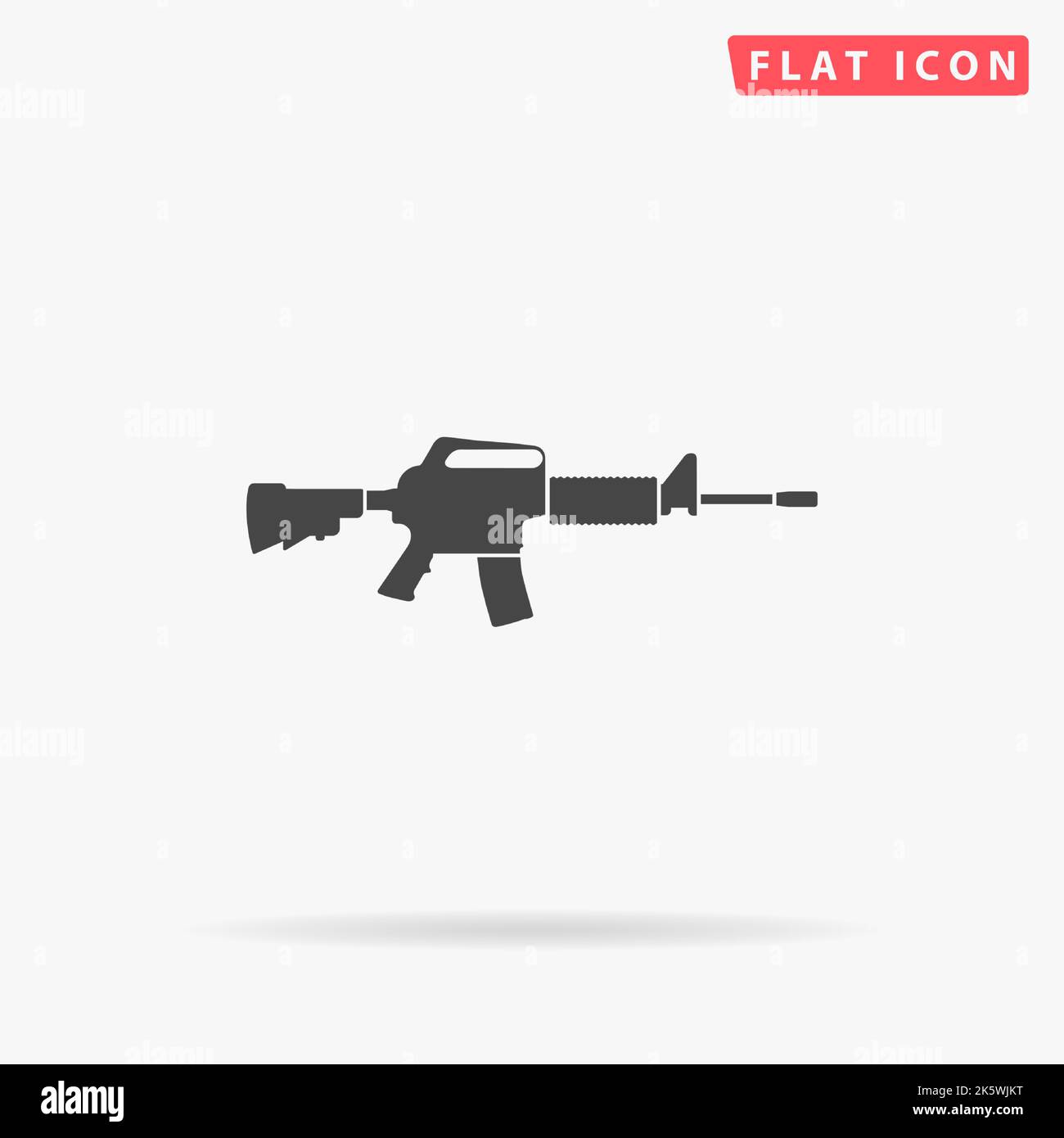M16 icône de vecteur plat de fusil. Illustrations dessinées à la main. Illustration de Vecteur
