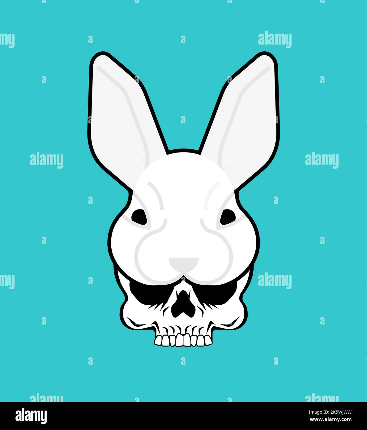 Lapin de Pâques du crâne. Crâne dans le masque de lièvre. Illustration vectorielle Illustration de Vecteur