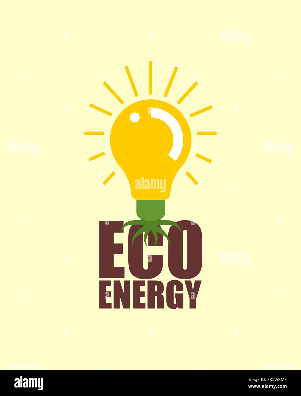 Énergie écologique. Ampoule pour sol. Symbole de production d'électricité écologique. Symbole d'énergie verte. Illustration de Vecteur