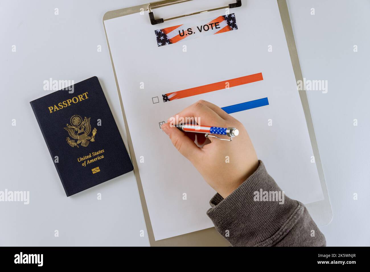 Jour des élections nationales dans le vote américain lors du vote américain passeport américain Banque D'Images