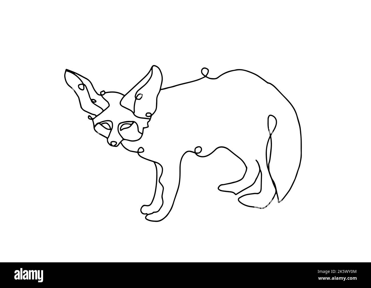 dessin de renard tracé avec une ligne. Illustration vectorielle Illustration de Vecteur