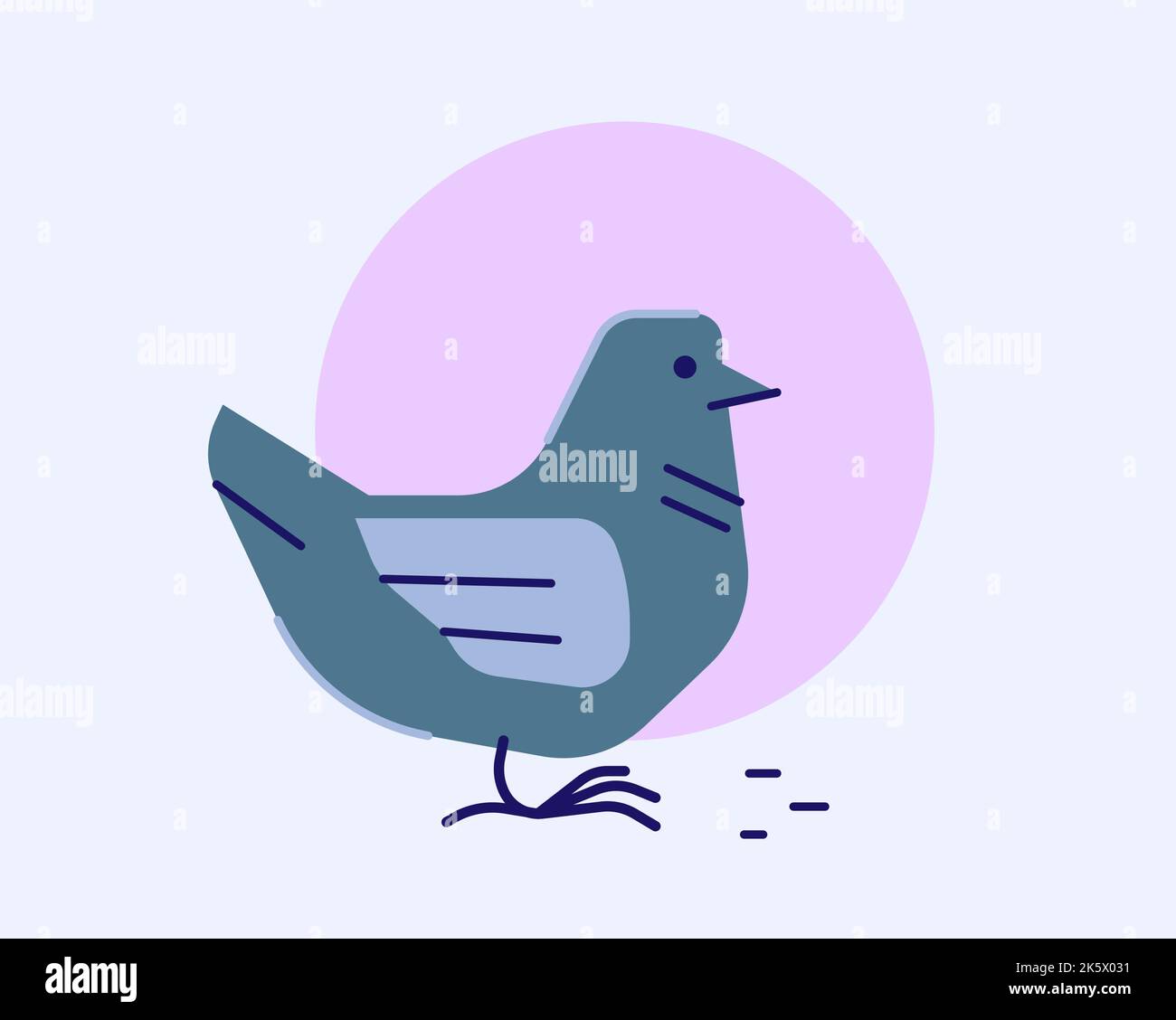 Clipart minimaliste de pigeon, moderne de style plat vecteur Illustration de Vecteur