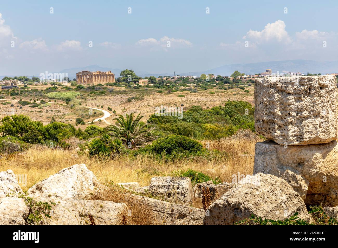 Castelvetrano, Sicile, Italie - 11 juillet 2020: Ruines à Selinunte, site archéologique et ancienne ville grecque en Sicile, Italie Banque D'Images