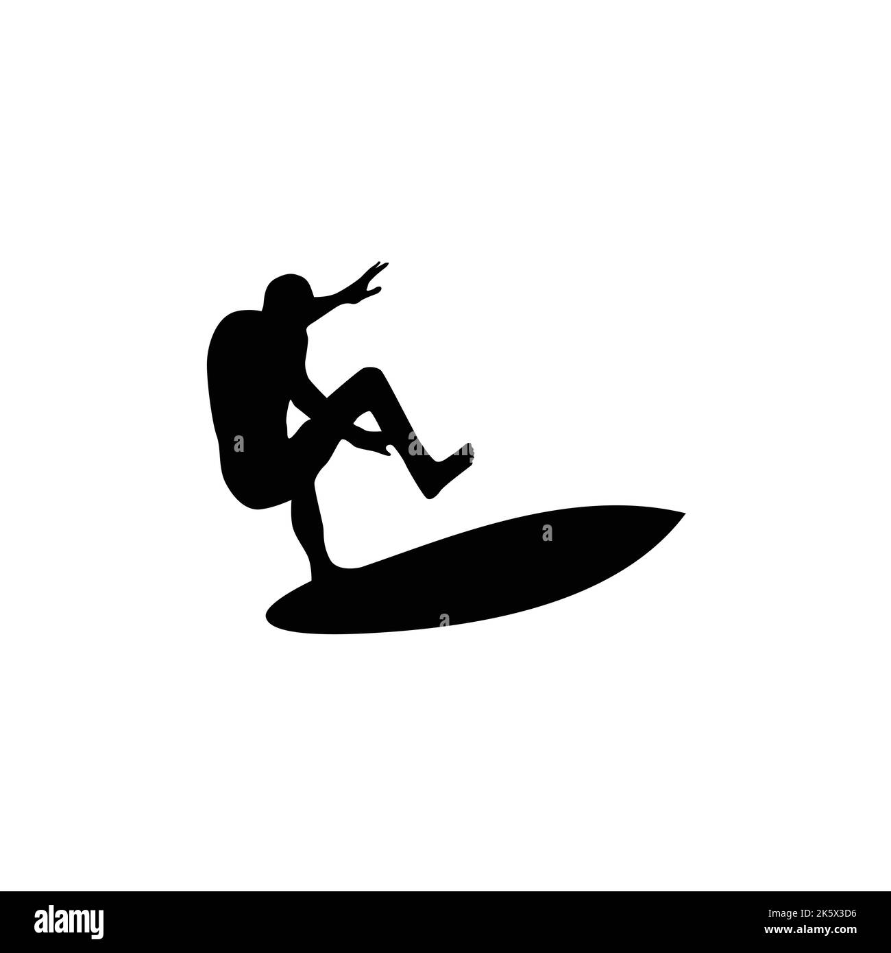 Silhouette d'une image vectorielle de surfer Illustration de Vecteur