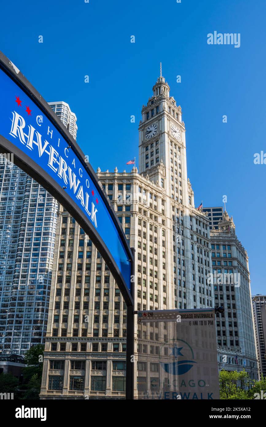 Wrigley Building, Chicago, Illinois, États-Unis Banque D'Images