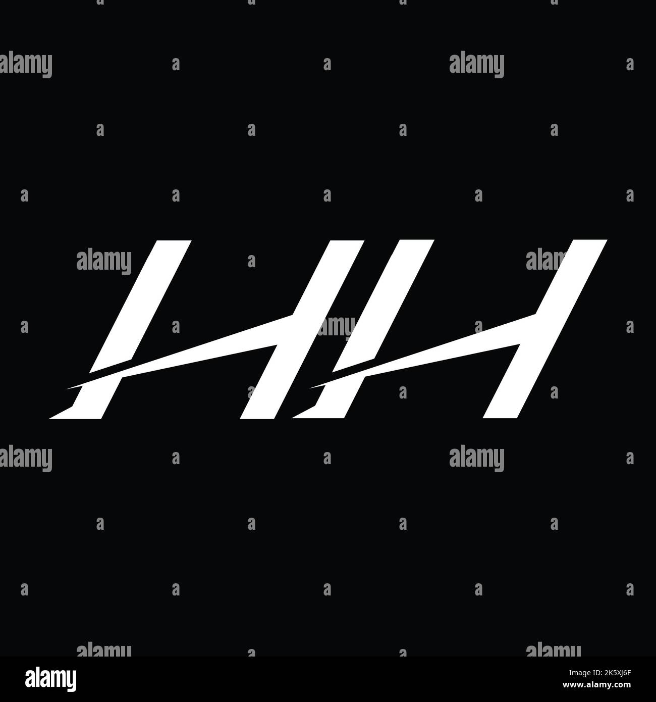 Logo HH lettre monogramme avec modèle en forme de tranche Banque D'Images