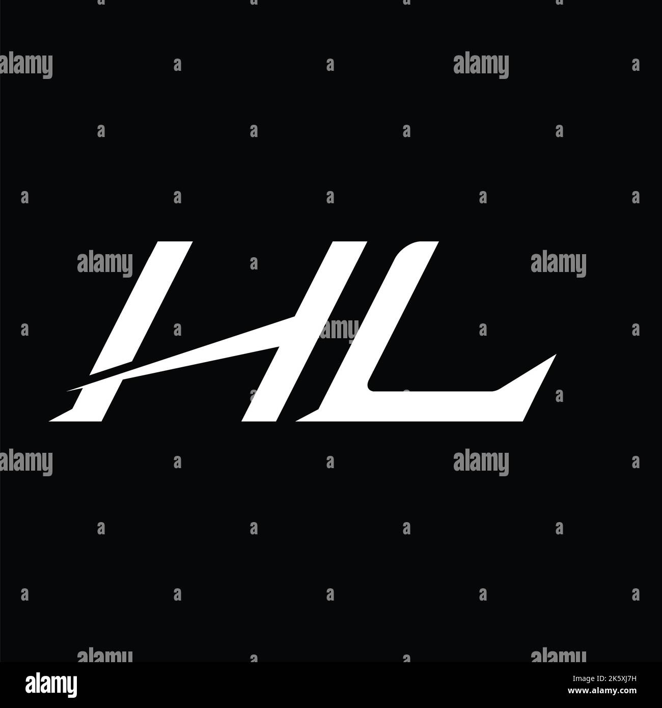 Logo HL lettre monogramme avec modèle de style tranche Banque D'Images