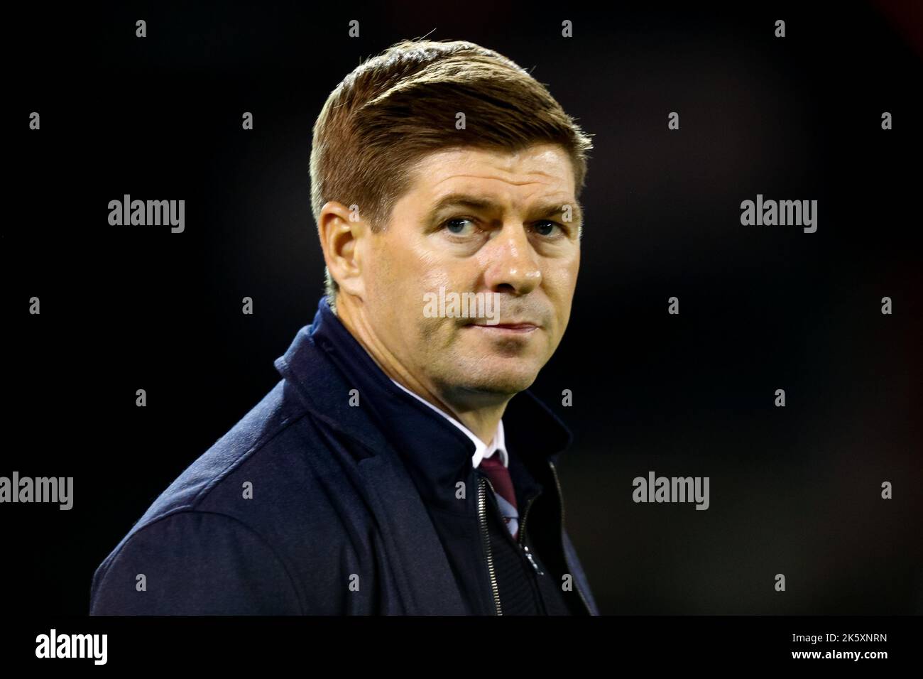 The City Ground, Nottingham, Notinghamshire, Angleterre ; 10th octobre 2022 ; Premier League football, Nottingham Forest versus Aston Villa ; entraîneur en chef de Aston Villa Steven Gerrard Banque D'Images