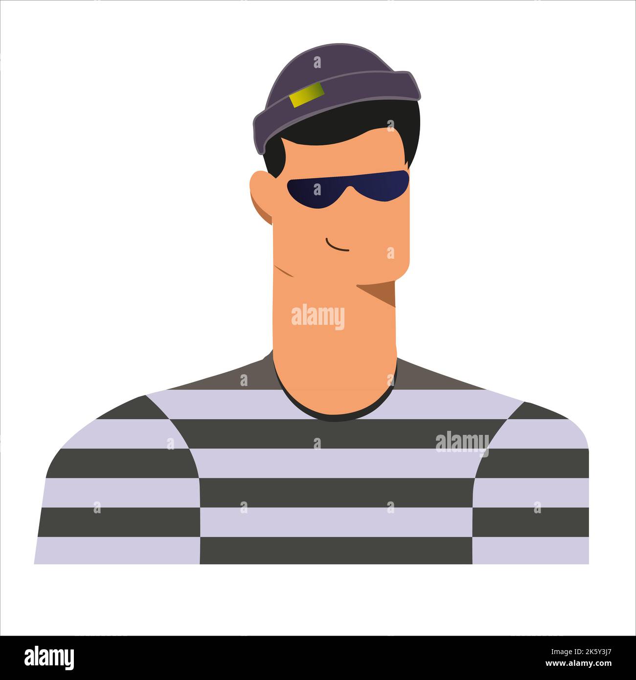 Illustration vectorielle d'un voleur avec des lunettes sur fond blanc Illustration de Vecteur