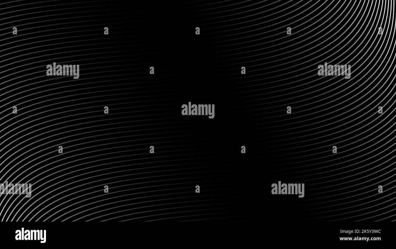 Arrière-plan de lignes ondulées. Texture des rayures abstraites. Papier peint à lignes incurvées et déformées. Modèle minimaliste noir Illustration de Vecteur