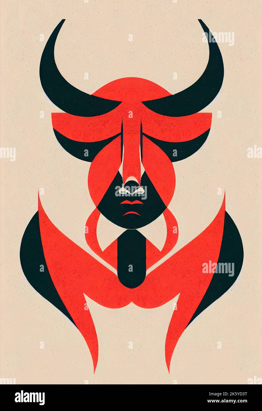 Un dessin abstrait vertical du diable Banque D'Images
