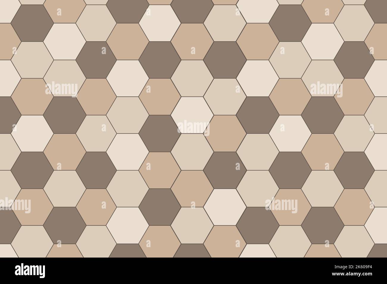 Carrelage en céramique décoration hexagonale sur le mur ou le sol, mosaïque beige brique motif sans couture pour l'arrière-plan. Illustration vectorielle Illustration de Vecteur