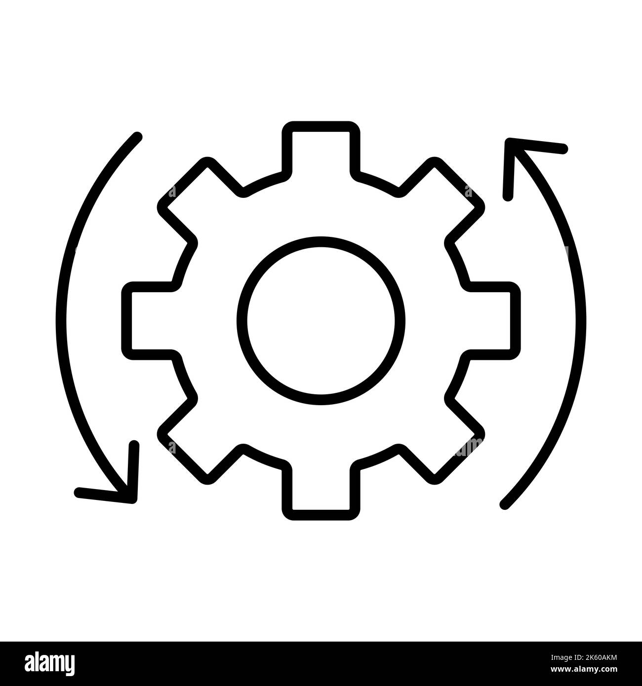 fonctionnement facile icône vecteur de roue dentée et signe de flèche pour la conception graphique, logo, site web, médias sociaux, application mobile, Illustration de l'interface utilisateur Illustration de Vecteur