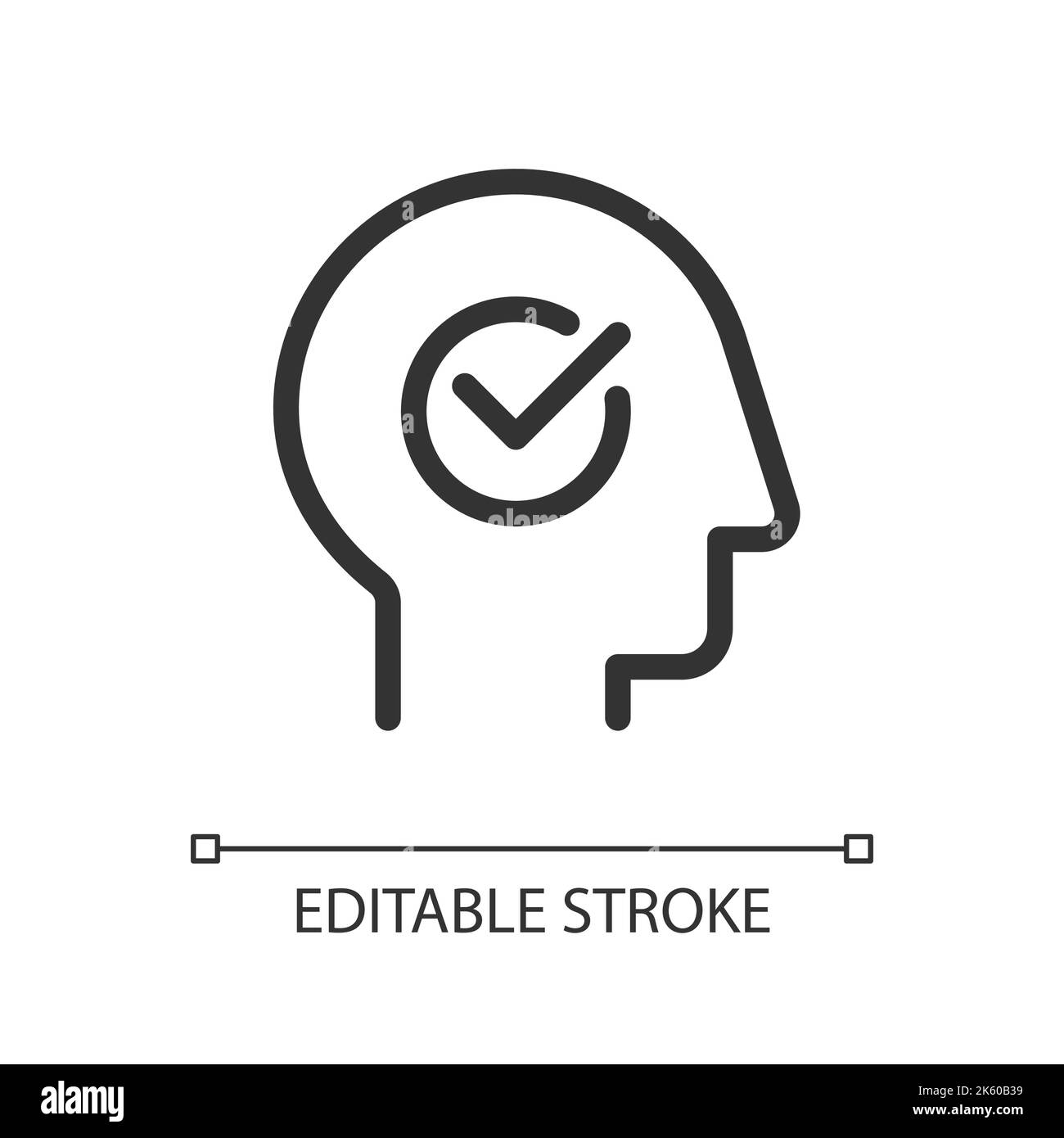 Icône de l'interface utilisateur linéaire Perfect pixel de santé mentale Illustration de Vecteur