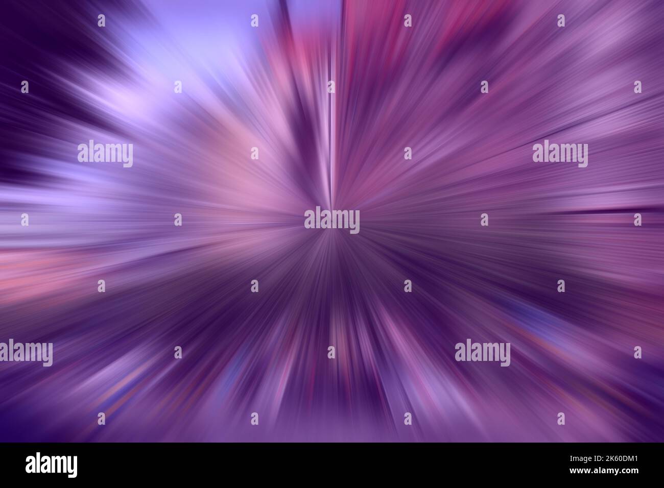 Effet de vitesse de la lumière. City Lights radial motion flou arrière-plan. Zoom flou explosion résumé arrière-plan. Banque D'Images