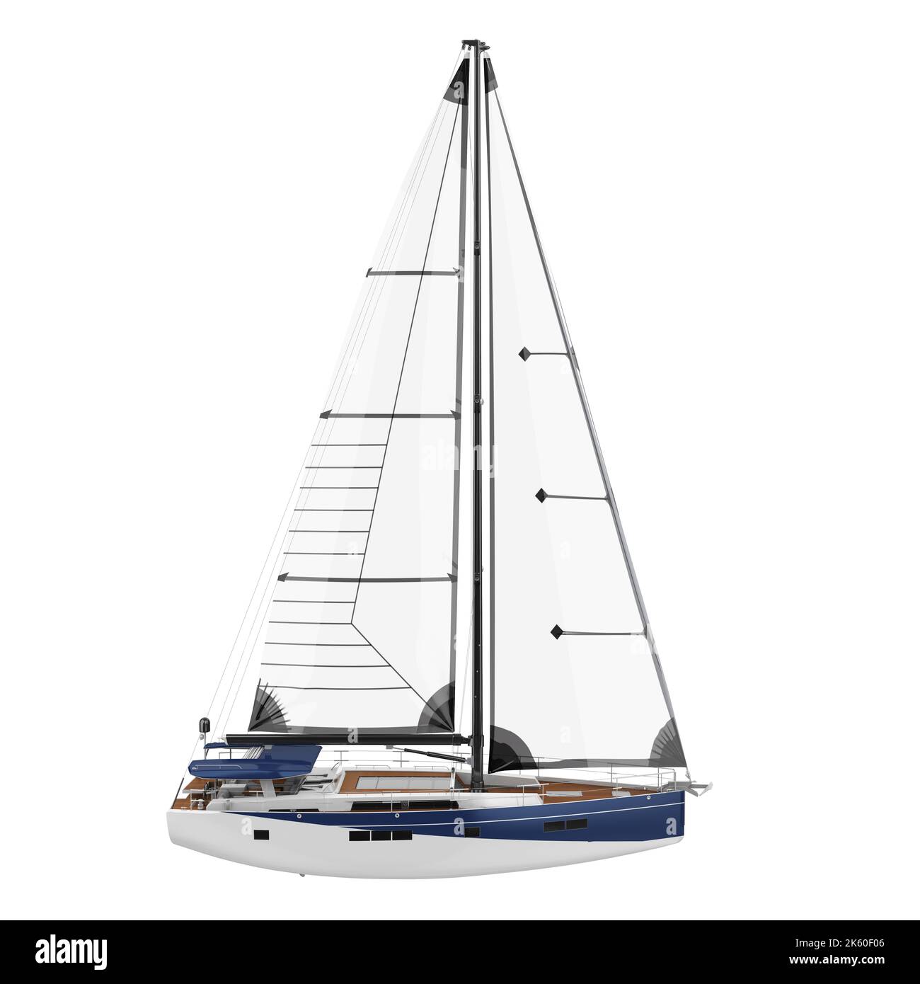 Yacht à voile isolé Banque D'Images