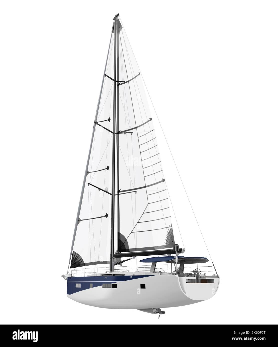 Yacht à voile isolé Banque D'Images