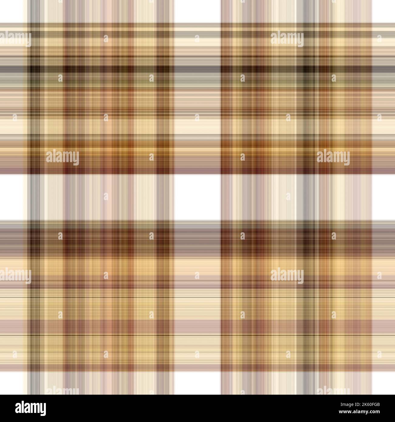 Tissu écossais blanc forêt à motif sans couture. Motif écossais de forêt automnale ton sur ton avec texture organique. Arrière-plan de bande orange pour papier peint rugueux. Banque D'Images
