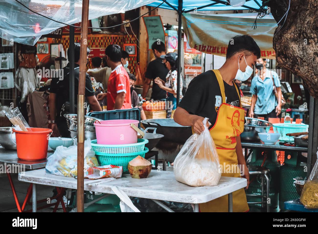 Cuisine de rue dans China Town à Bangkok, Thaïlande Banque D'Images
