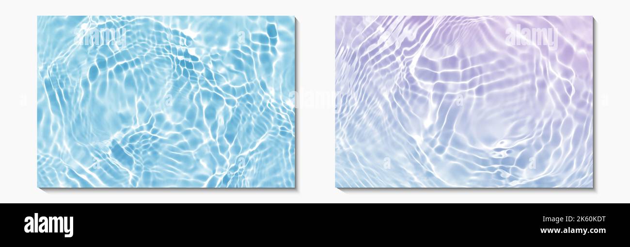 ensemble de vagues d'eau bleu violet abstrait, texture de motif de tourbillon naturel pur, photographie de fond Banque D'Images