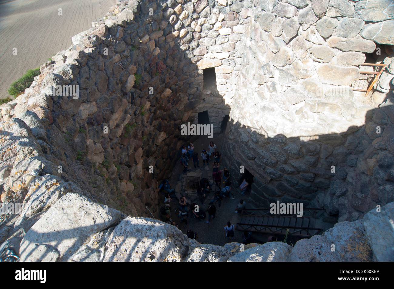 Zone archéologique de SU Nuraxi, Barumini, Medio Campidano, Sardaigne, Italie Banque D'Images