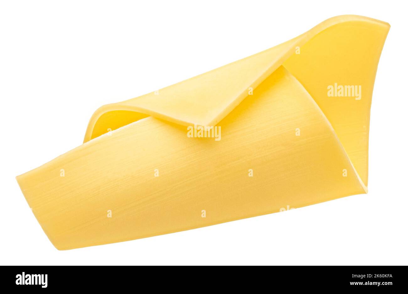 Tranche de fromage pour hamburger isolée sur fond blanc Banque D'Images