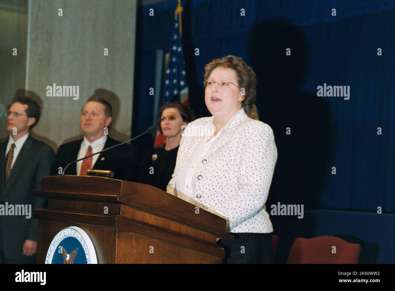 Bureau du Secrétaire - cérémonie de bienvenue de la Secrétaire Elaine Chao Banque D'Images