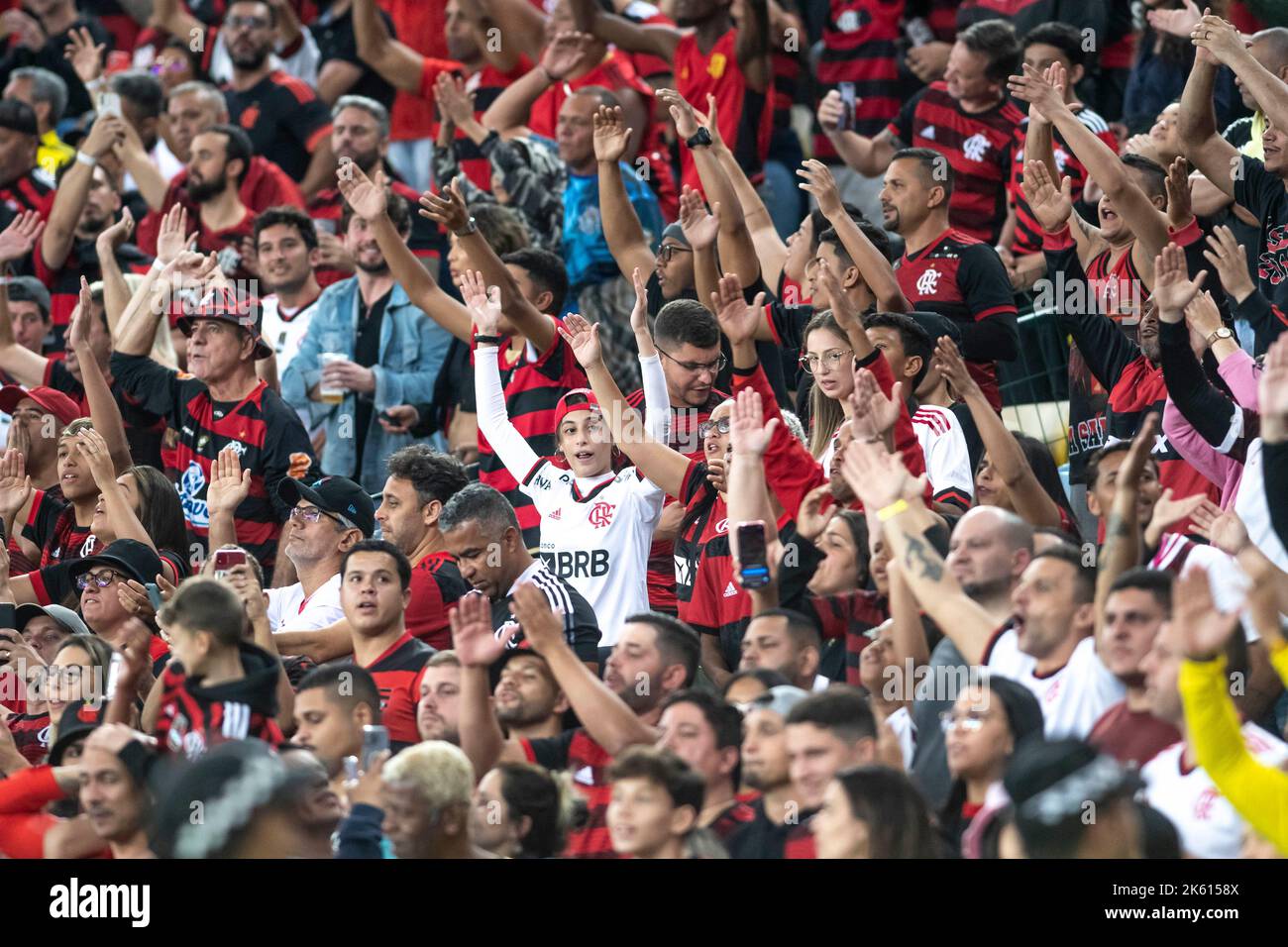 Rio, Brésil - 05 octobre 2022 - les fans en match entre Flamengo vs Internacional par 30 tour de championnat brésilien dans le stade Maracana Banque D'Images