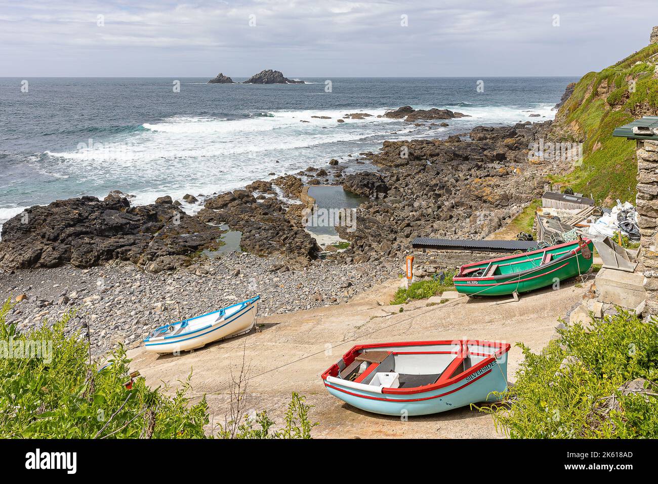 Prêtre Cove, Cape Cornwall, Penzance, Cornwall, Royaume-Uni Banque D'Images