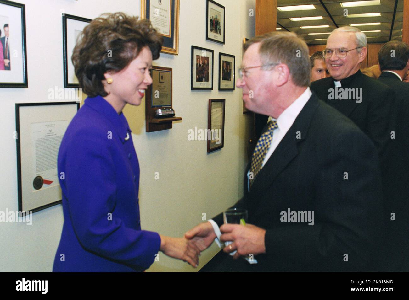 Bureau du Secrétaire - cérémonie de bienvenue de la Secrétaire Elaine Chao Banque D'Images