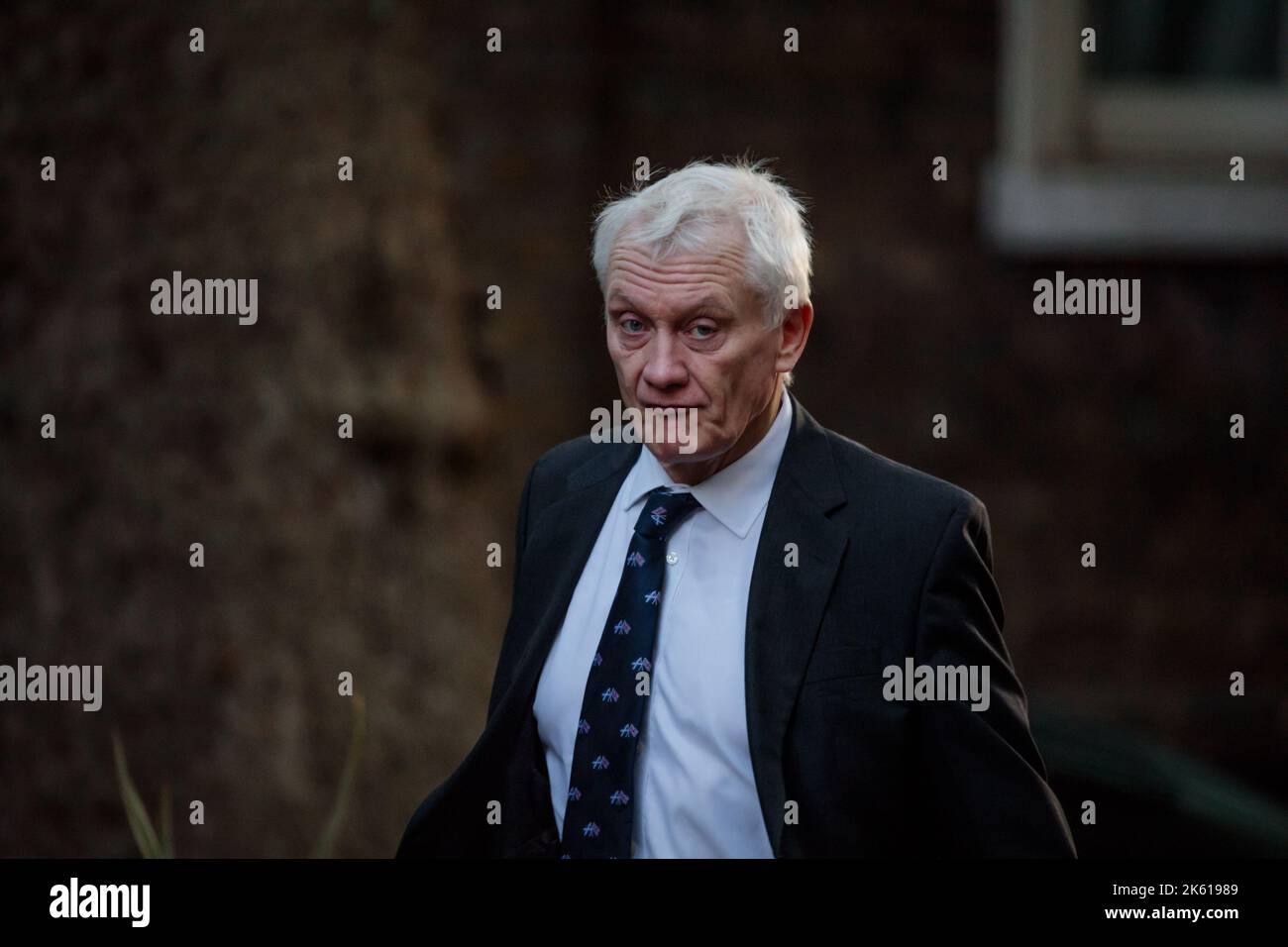 Downing Street, Londres, Royaume-Uni. 11th octobre 2022. Les ministres assistent à la première réunion du Cabinet au 10 Downing Street depuis la conférence du Parti conservateur la semaine dernière. Graham Stuart, député, ministre d'État (ministre du climat) au ministère des Affaires, de l'énergie et de la Stratégie industrielle. Photo:Amanda Rose/Alamy Live News Banque D'Images