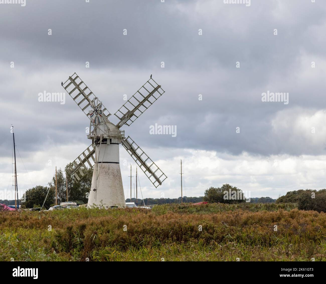 Gazon Fen drainage Mill Norfolk Banque D'Images