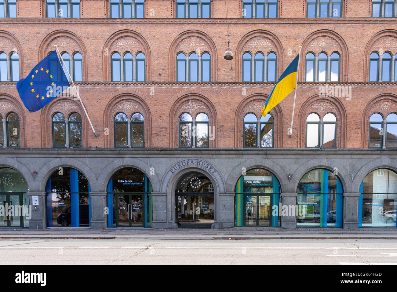 Copenhague, Danemark. Octobre 2022. Vue extérieure du bâtiment de représentation de la Commission européenne et du bureau du Parlement européen au Danemark en t Banque D'Images