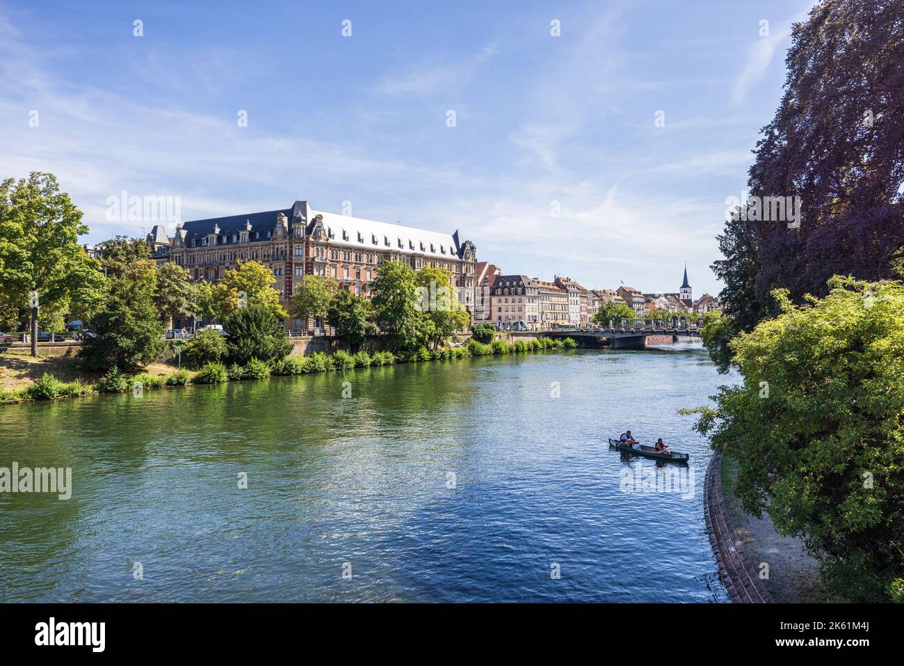 Les quais de Strasbourg, France Banque D'Images