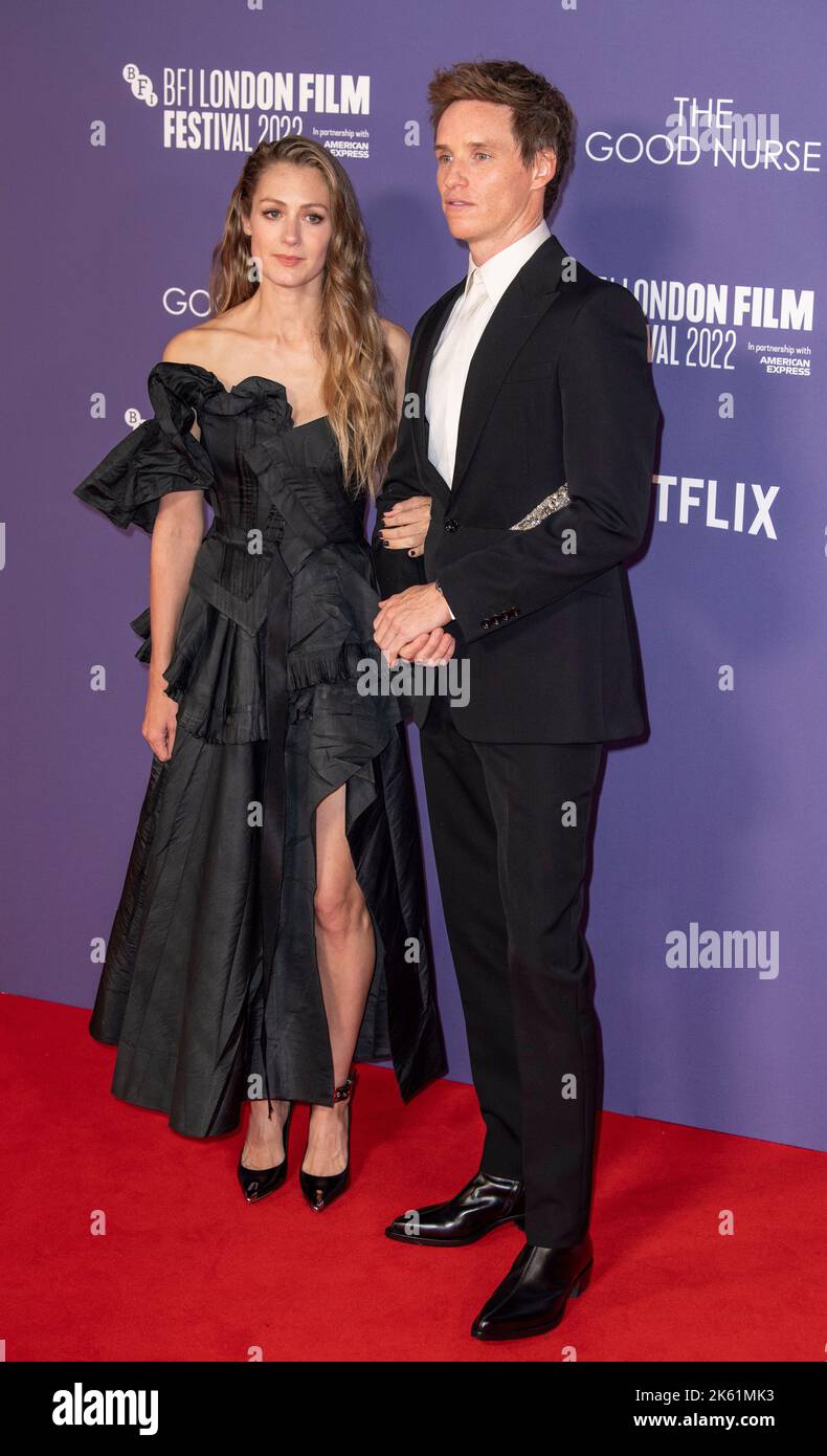 Londres, Angleterre Royaume-Uni. 10/10/2022, Hannah Bagshawe (L) et Eddie Redmayne assistent à la première de « The Good Nurse » au Royaume-Uni lors du BFI London film Festival 66th au Southbank Centre on 10 octobre 2022 à Londres, en Angleterre, au Royaume-Uni. Photo de Gary Mitchell Banque D'Images