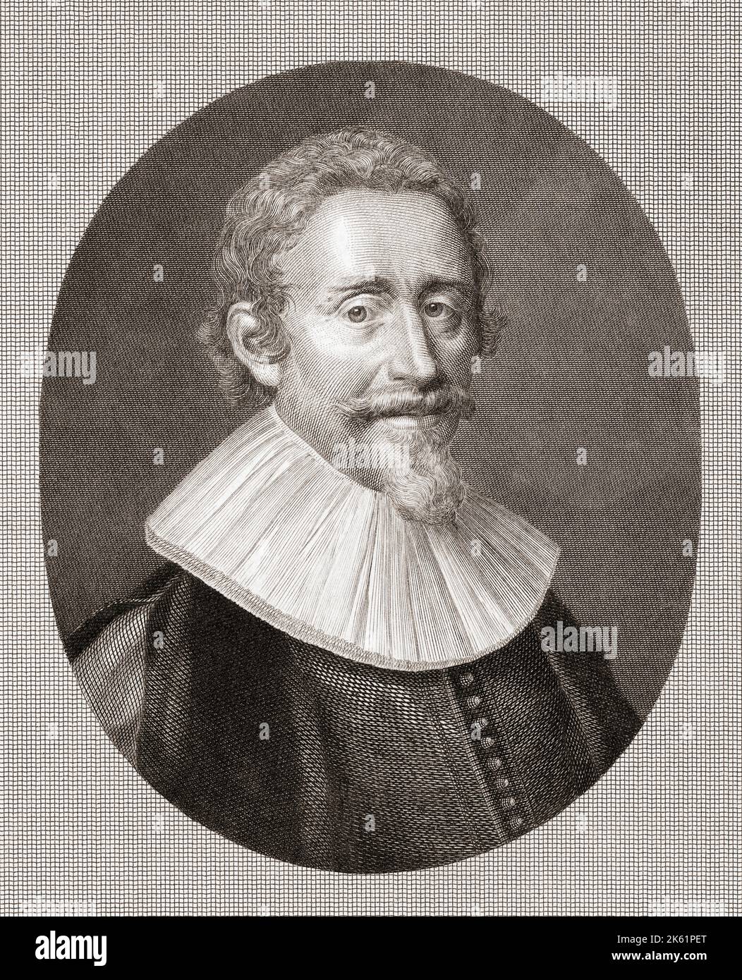 Hugo Grotius aussi connu sous le nom de Hugh ou Hugeianus de Groot, 1583 - 1645, juriste et érudit néerlandais. Après une impression de 19th ans par Jan Frederik Christiaan Reckleben. Banque D'Images