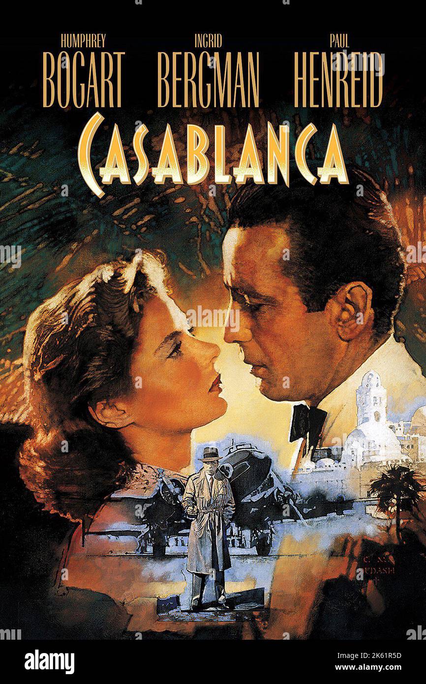 Affiche de cinéma Casablanca 1942 Banque D'Images