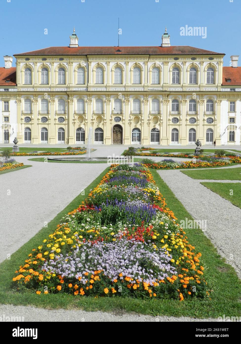 Allemagne, haute-Bavière, Schleissheim: façade ouest du Nouveau Palais construit en 1701-27 pour l'électeur Max Emanuel de Bavière aux plans des architectes Enrico zu Banque D'Images