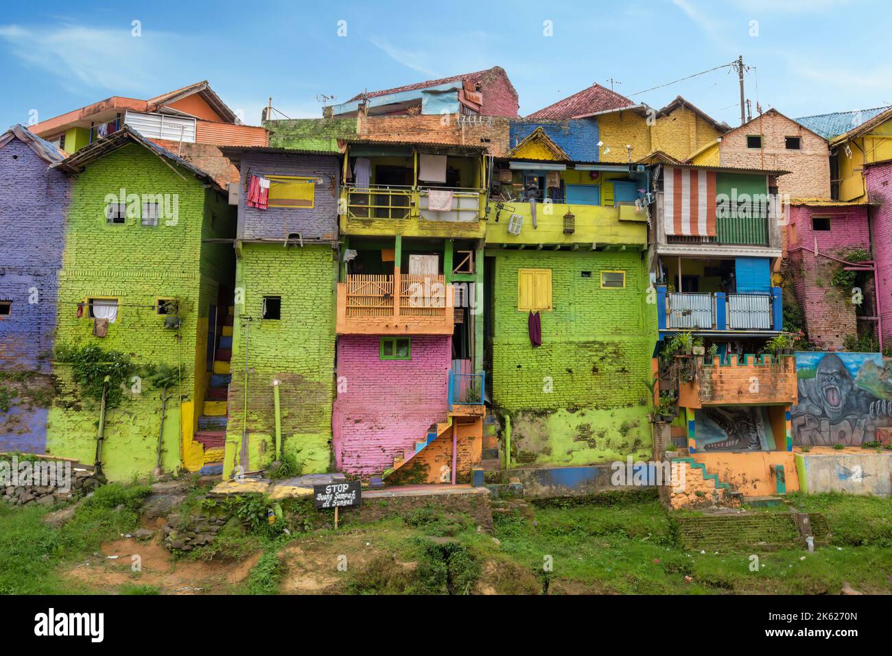 Kampung Warna-Warni Jodipan, le village coloré de Malang Banque D'Images