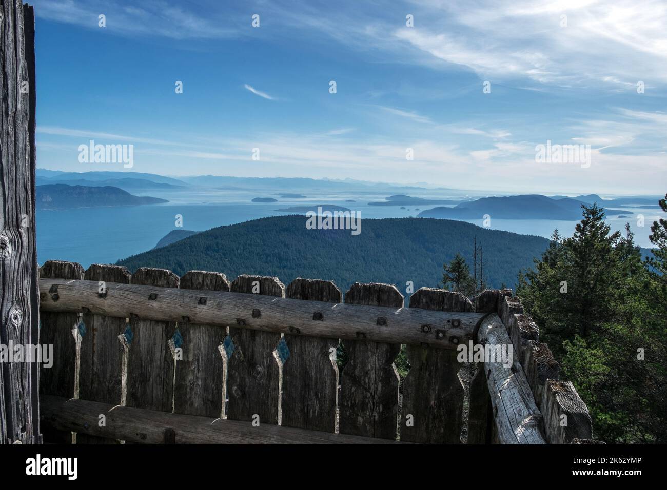 Orcas Island, îles San Juan, vue depuis le sommet du mont Constitution, État de Washington, États-Unis Banque D'Images