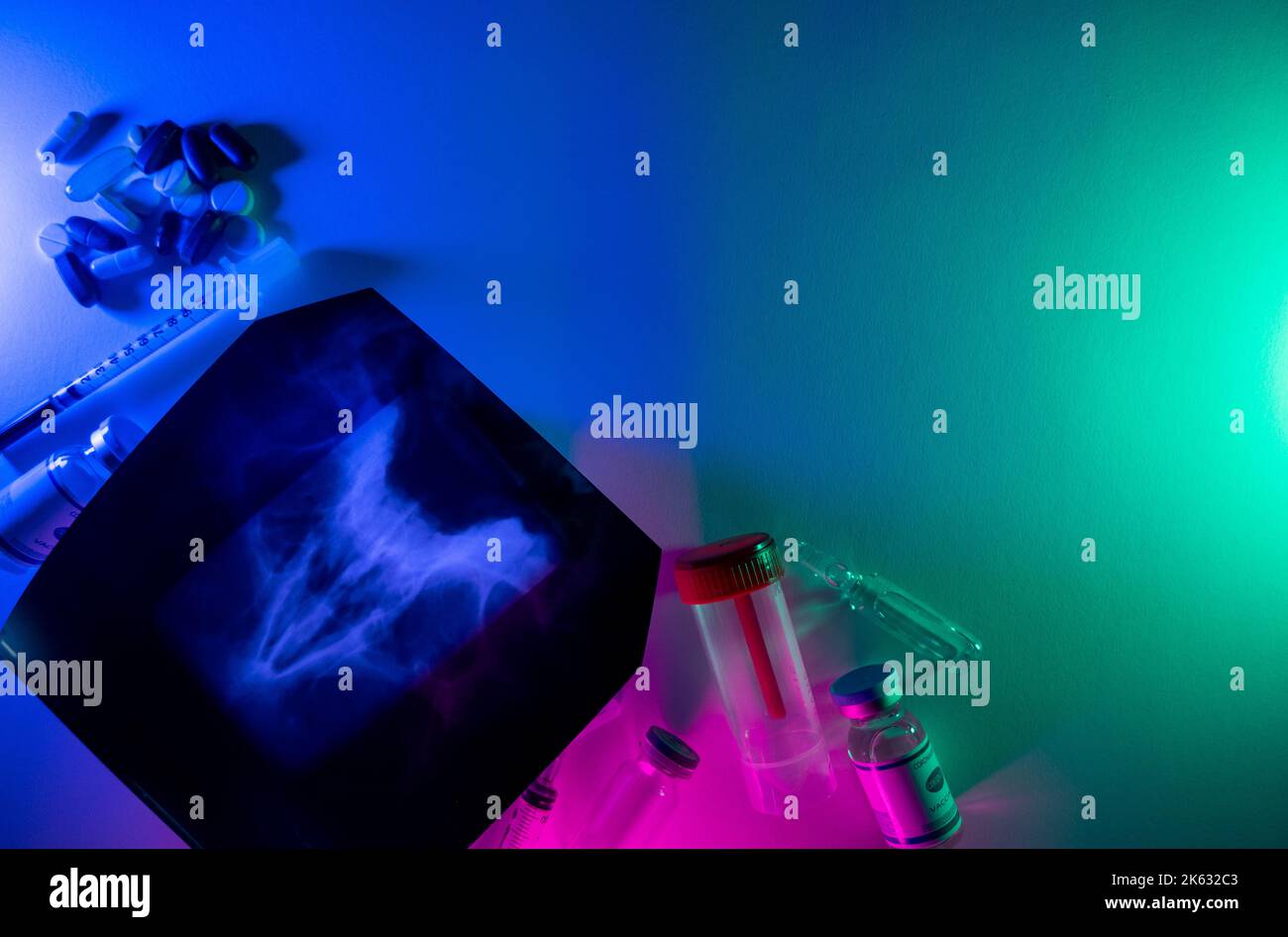 laboratoire de recherche virale fond tube à rayons x nasal Banque D'Images